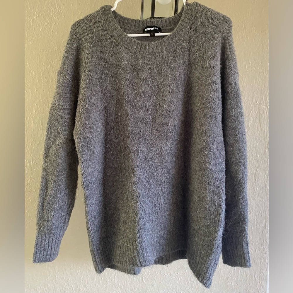 Express Oversized Cozy Gray Sweater